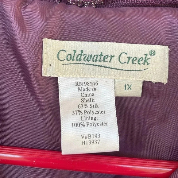 Coldwater Creek Purple Lace Silk/Polyester Embellished Jacket - Picture 2 of 10